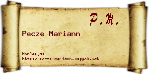 Pecze Mariann névjegykártya