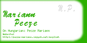 mariann pecze business card